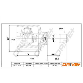Embout de cardan avant (kit de réparation) Dr!ve+ OEM 1614305580