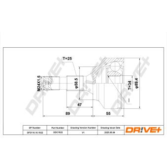 Embout de cardan avant (kit de réparation) Dr!ve+ OEM 32724T