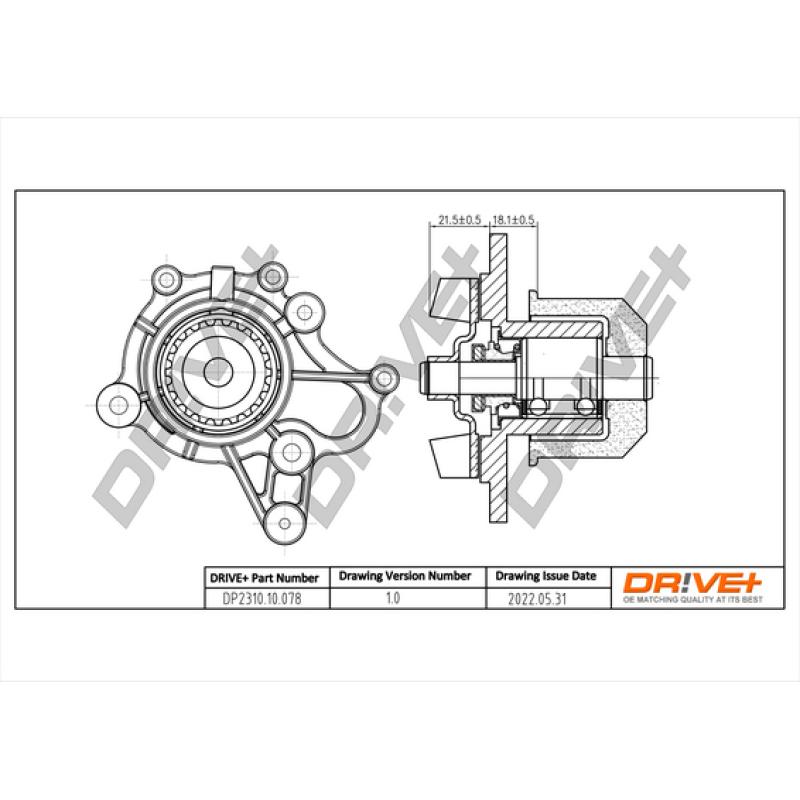Pompe à eau, refroidissement du moteur Dr!ve+ DP2310.10.078 - Visuel 2