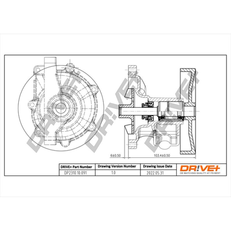 Pompe à eau, refroidissement du moteur Dr!ve+ DP2310.10.091 - Visuel 2