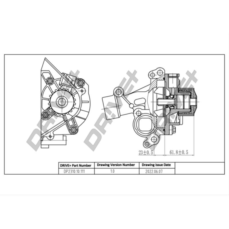 Pompe à eau, refroidissement du moteur Dr!ve+ DP2310.10.111 - Visuel 2