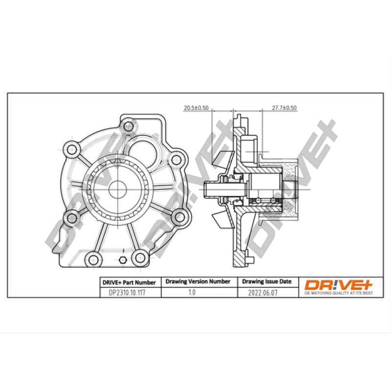Pompe à eau, refroidissement du moteur Dr!ve+ DP2310.10.117 - Visuel 2