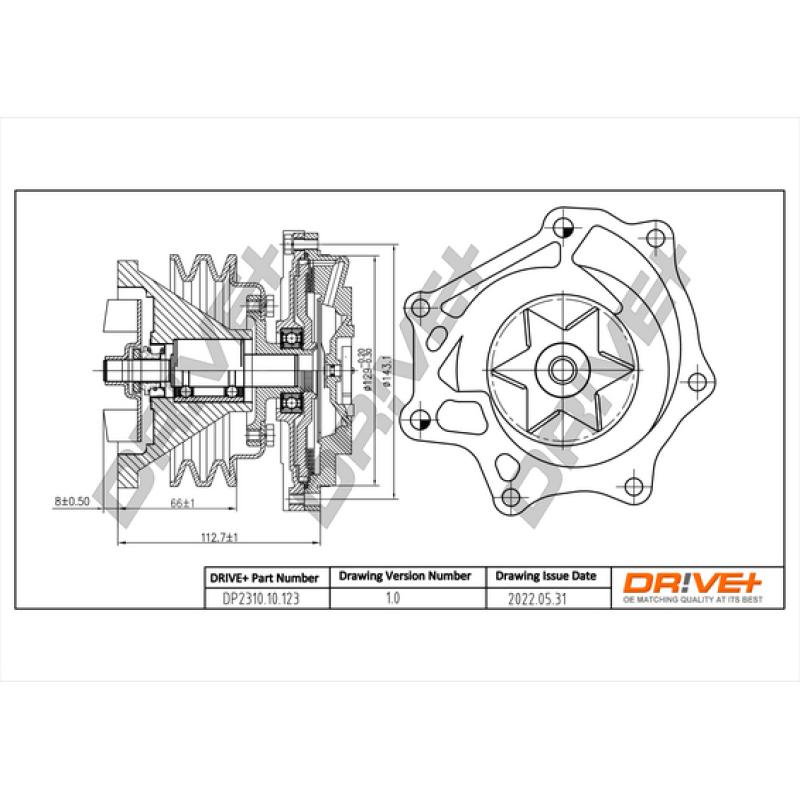 Pompe à eau, refroidissement du moteur Dr!ve+ DP2310.10.123 - Visuel 2
