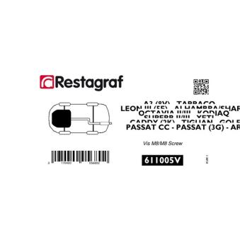 Kit de clip de fixation, carrosserie RESTAGRAF 611005V pour RENAULT TWINGO 1.6 TDI - 110cv