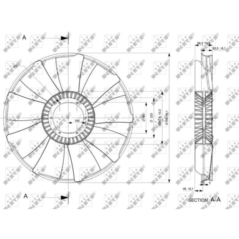 Roue du souffleur, refroidissementdu moteur NRF 49829 - Visuel 1