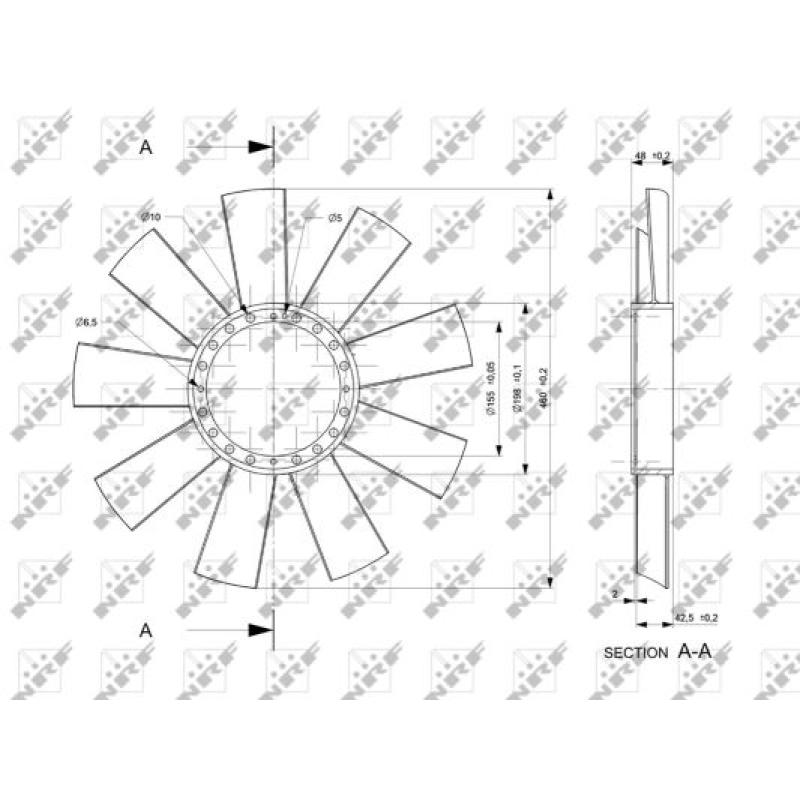 Roue du souffleur, refroidissementdu moteur NRF 49811 - Visuel 1
