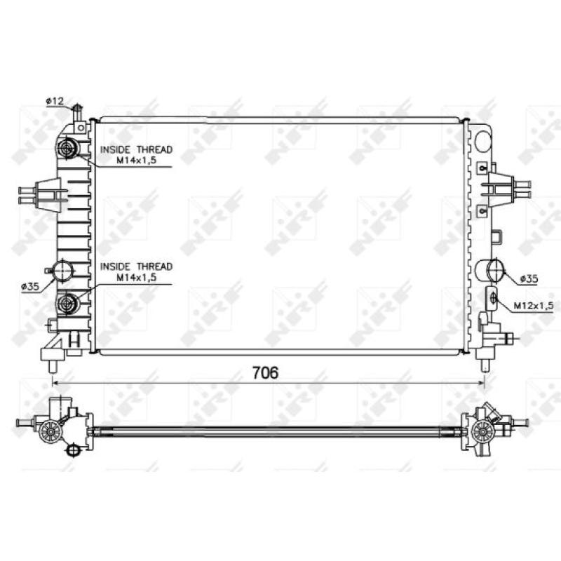 Radiateur, refroidissement du moteur NRF 53144 - Visuel 1