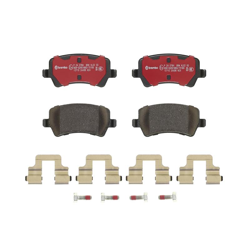 Jeu de 4 plaquettes de frein arrière BREMBO P 24 078X - Visuel 2