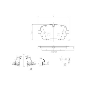 Jeu de 4 plaquettes de frein arrière BREMBO [P 85 190]