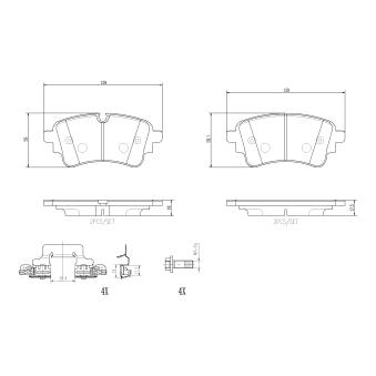 Jeu de 4 plaquettes de frein avant BREMBO OEM L4KD698451