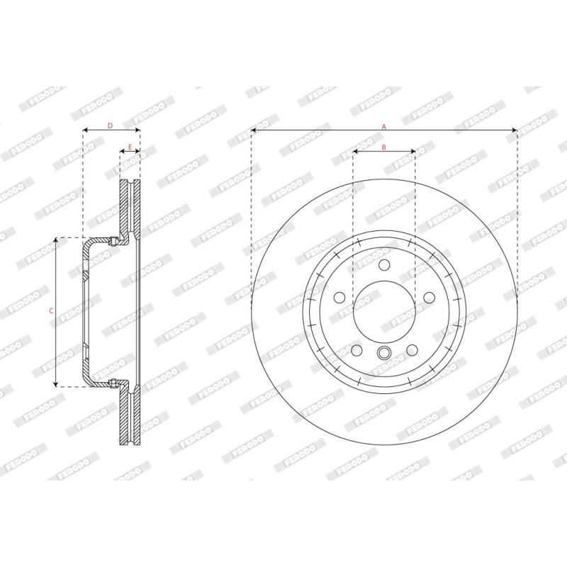 Jeu de 2 disques de frein avant FERODO DDF1811VC-1 - Visuel 2