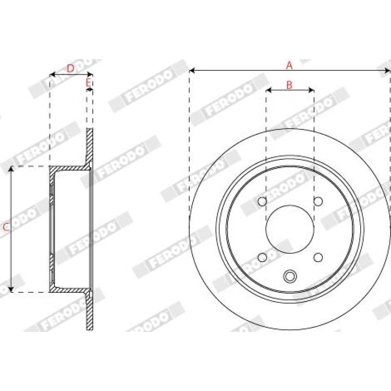 Jeu de 2 disques de frein arrière FERODO DDF1941C - Visuel 2