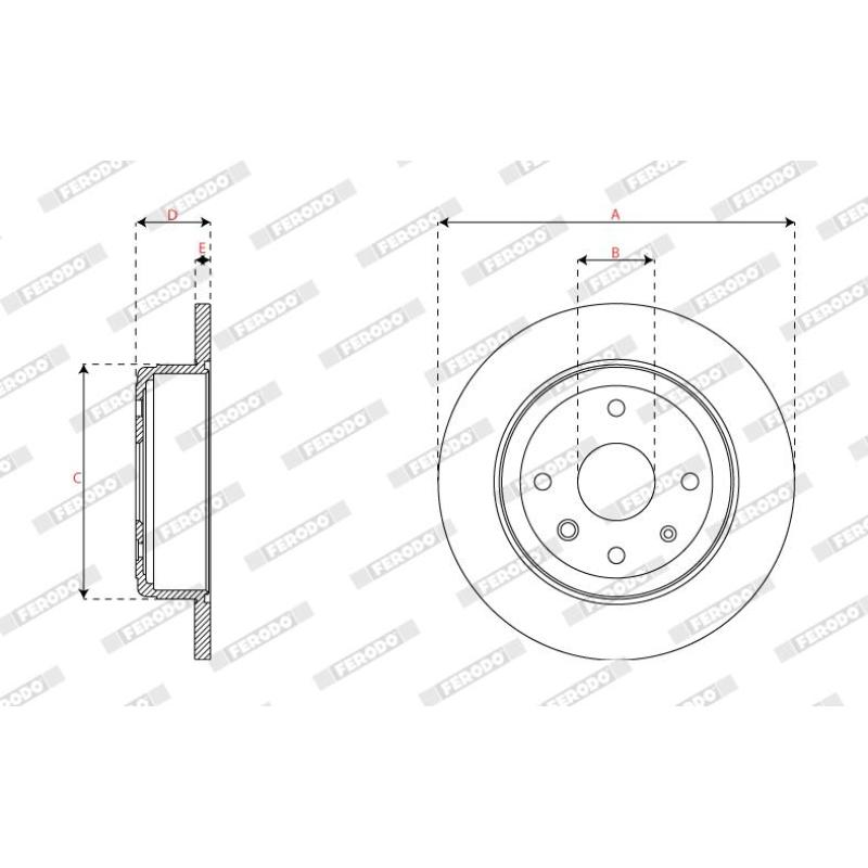 Jeu de 2 disques de frein arrière FERODO DDF1944C - Visuel 2