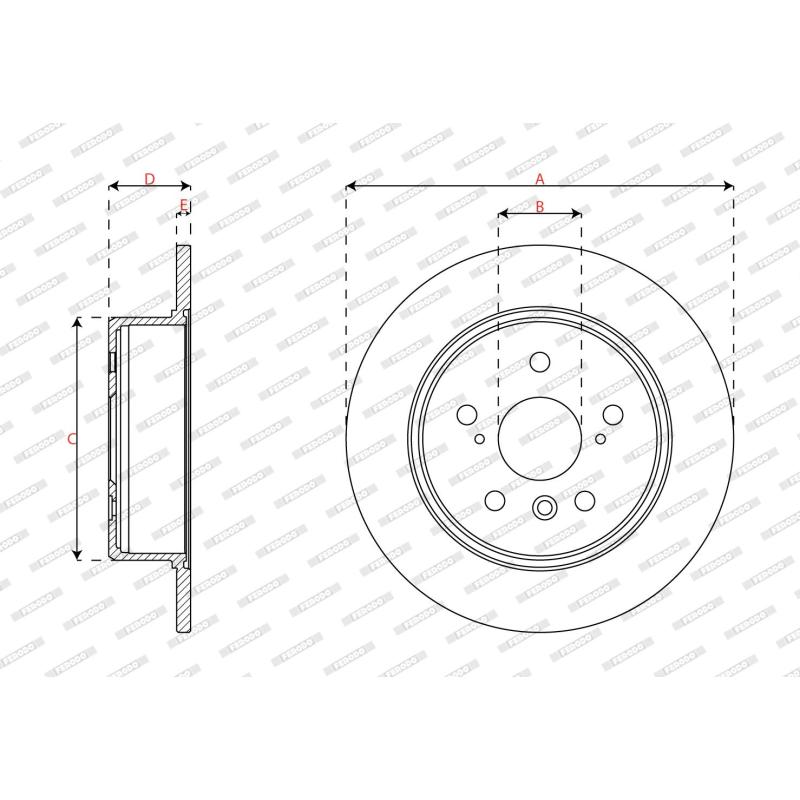 Jeu de 2 disques de frein arrière FERODO DDF2160 - Visuel 2
