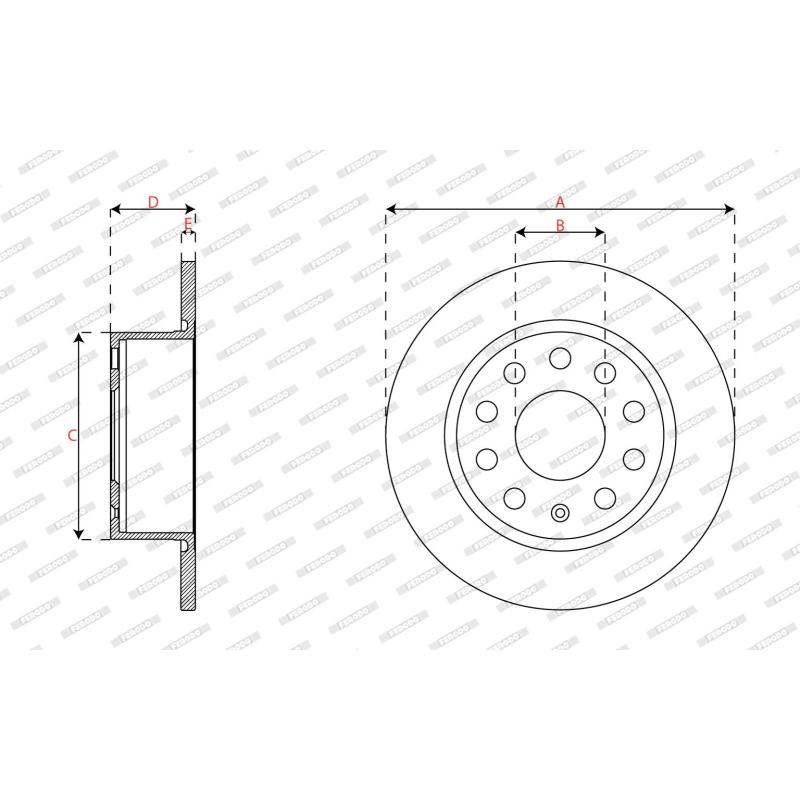 Jeu de 2 disques de frein arrière FERODO DDF2699C - Visuel 2