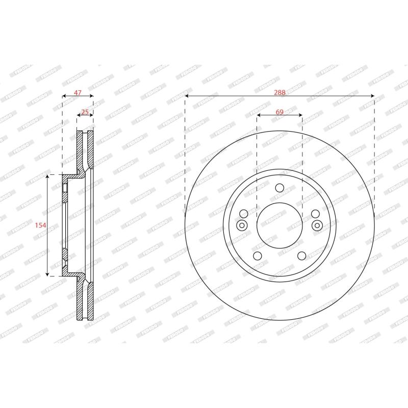 Jeu de 2 disques de frein avant FERODO DDF2928C - Visuel 1