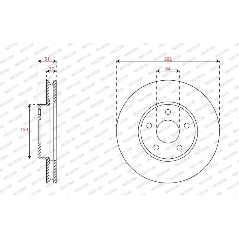 Jeu de 2 disques de frein avant FERODO DDF3020C - Visuel 1