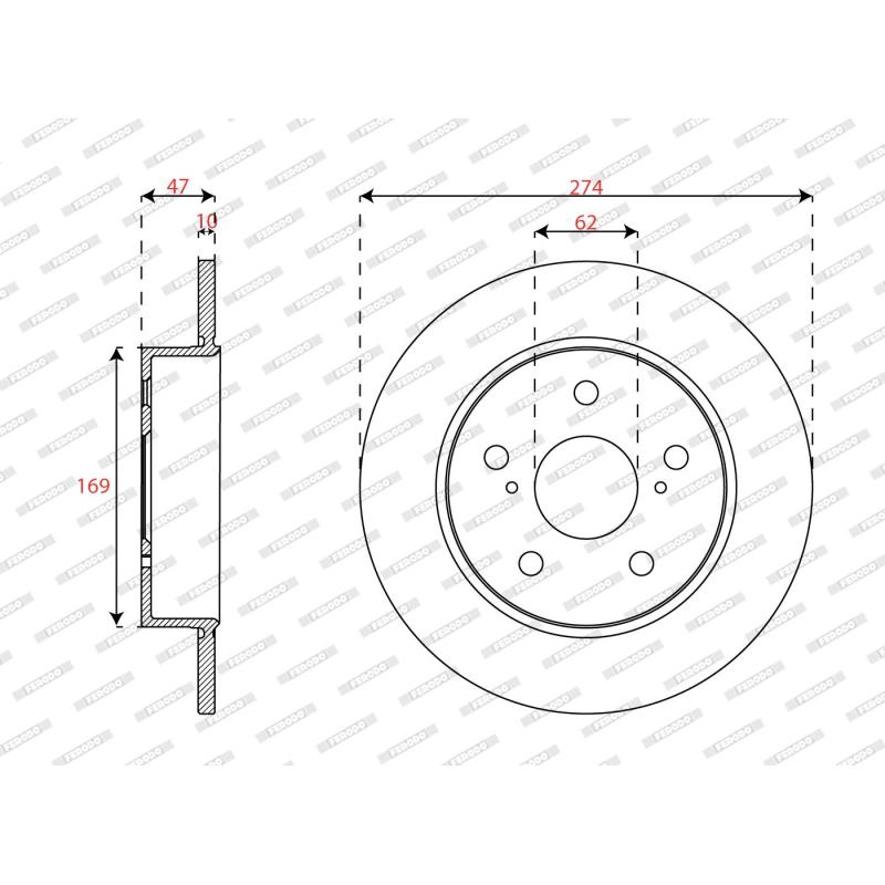 Jeu de 2 disques de frein avant FERODO DDF3028C - Visuel 1