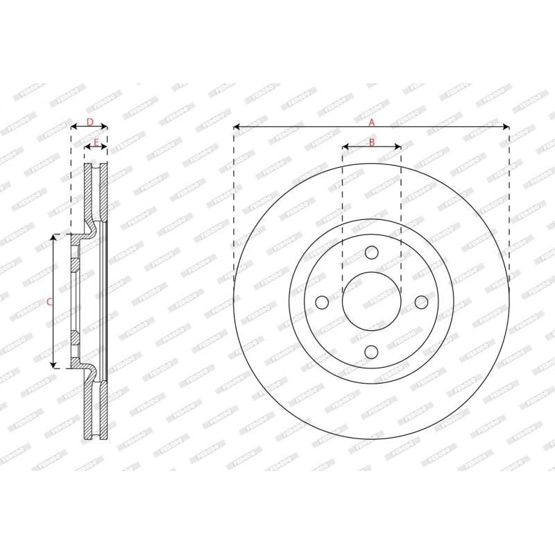 Jeu de 2 disques de frein avant FERODO DDF3043C - Visuel 2