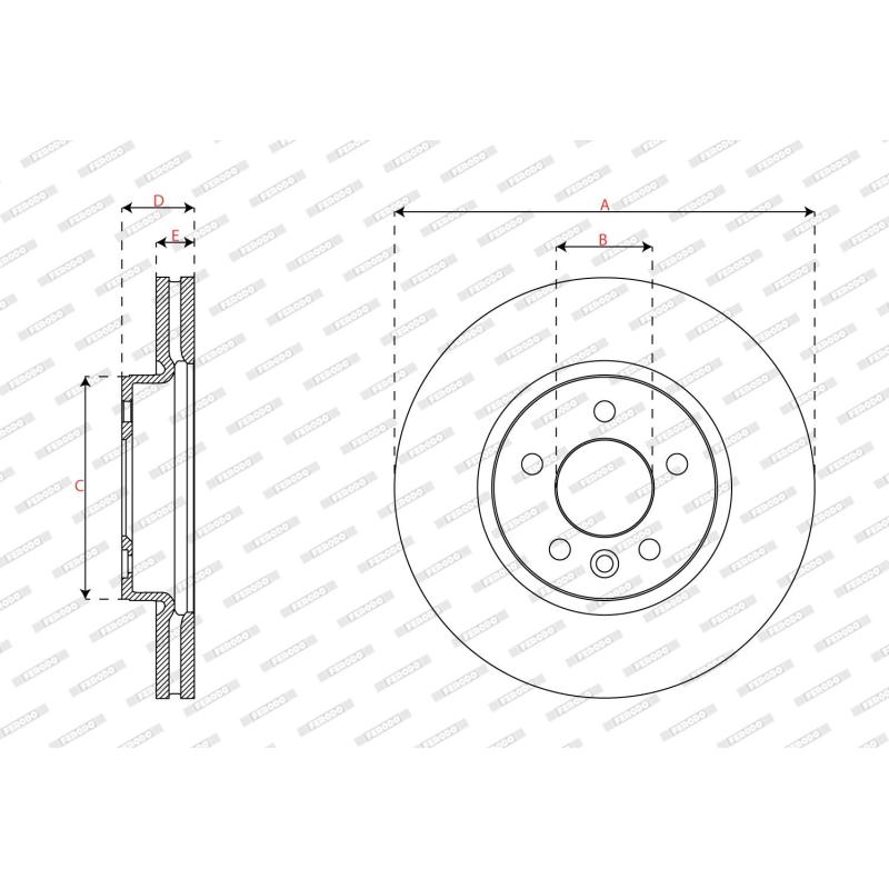 Jeu de 2 disques de frein avant FERODO DDF3068C-1 - Visuel 2