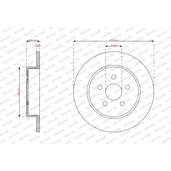 Jeu de 2 disques de frein avant FERODO OEM 42431K0010 Jeu de 2 disques de frein avant FERODO OEM 42431K0010
