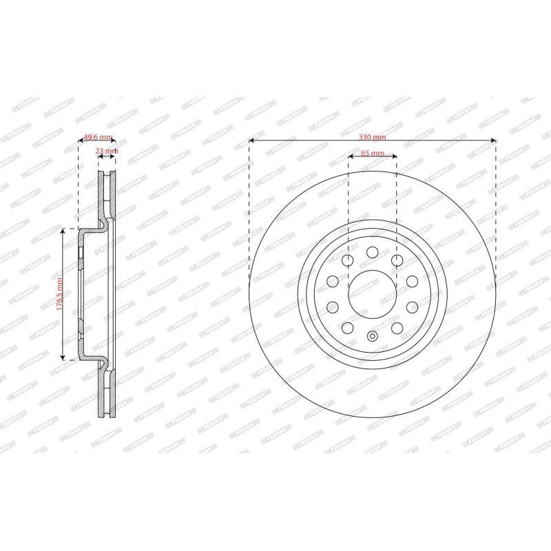 Jeu de 2 disques de frein avant FERODO DDF3101C - Visuel 1