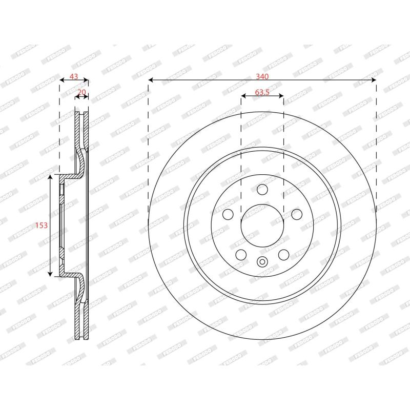 Jeu de 2 disques de frein avant FERODO DDF2844C - Visuel 1