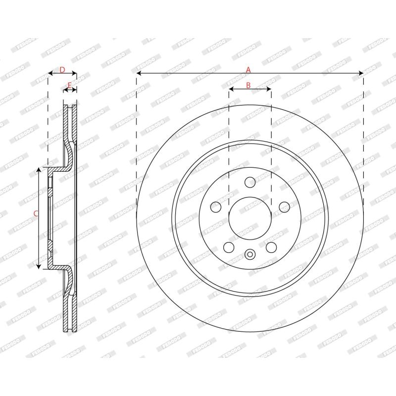 Jeu de 2 disques de frein avant FERODO DDF2844C - Visuel 2