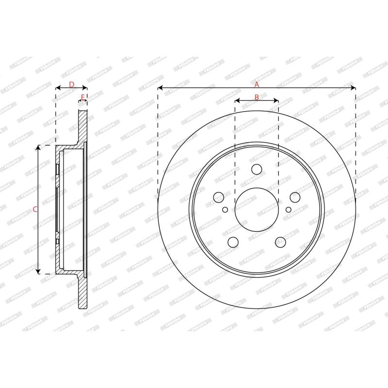 Jeu de 2 disques de frein arrière FERODO DDF2643C - Visuel 2