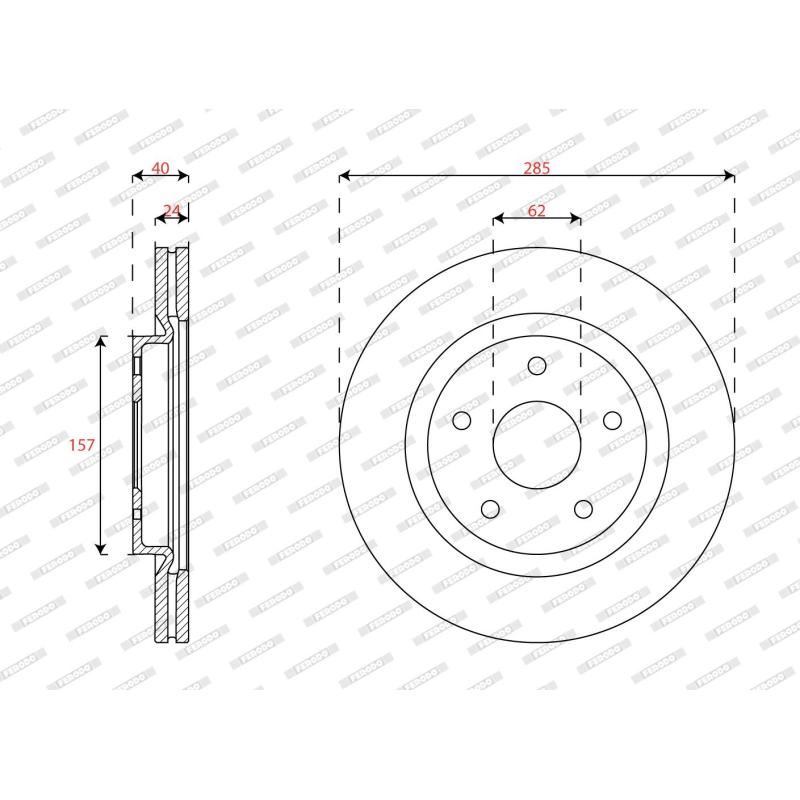 Jeu de 2 disques de frein avant FERODO DDF2855C - Visuel 1