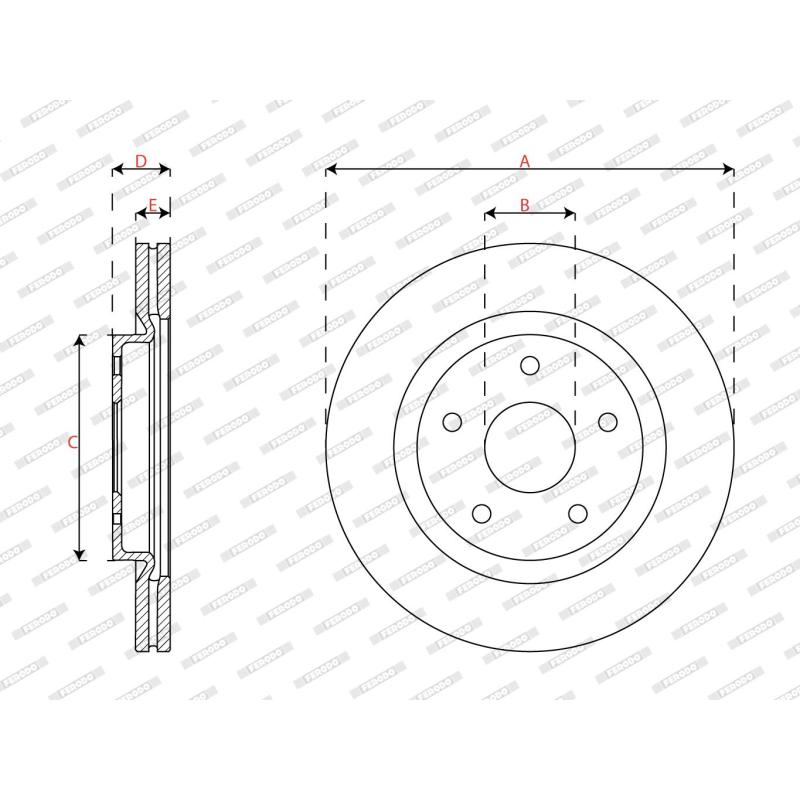 Jeu de 2 disques de frein avant FERODO DDF2855C - Visuel 2