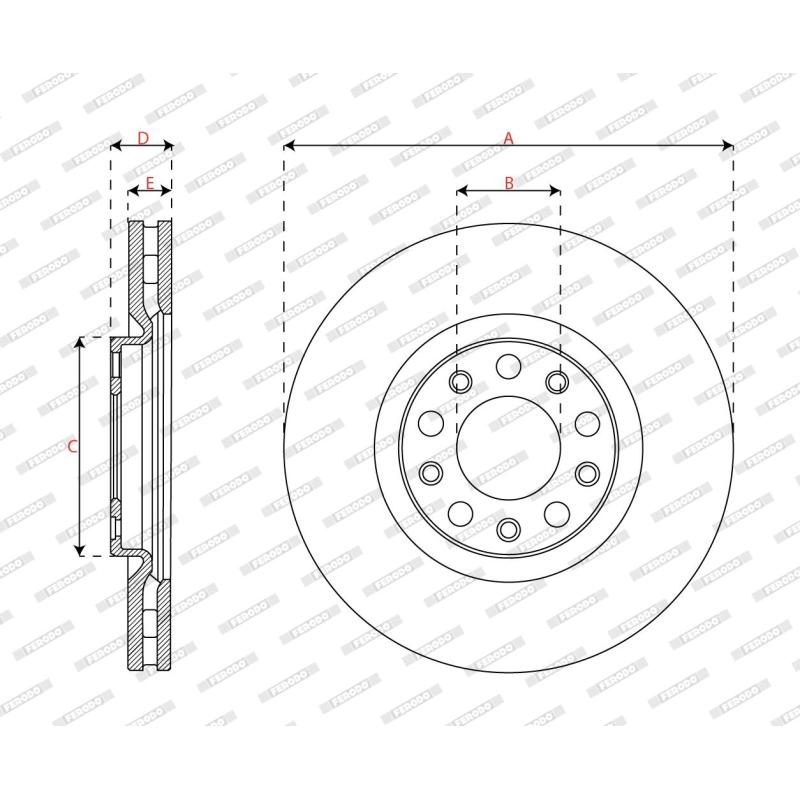 Jeu de 2 disques de frein avant FERODO DDF2882C - Visuel 2