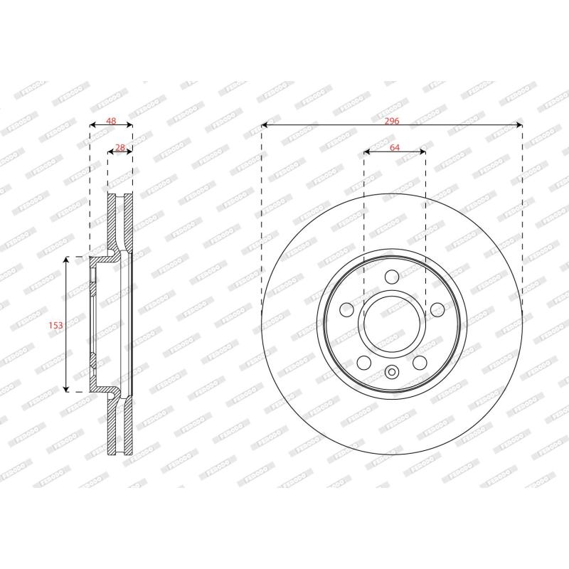 Jeu de 2 disques de frein avant FERODO DDF2888C - Visuel 1
