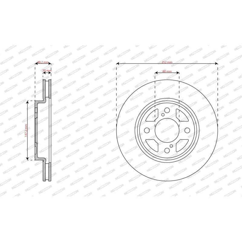 Jeu de 2 disques de frein avant FERODO DDF2921C - Visuel 1