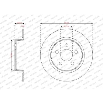 Jeu de 2 disques de frein avant FERODO DDF3123 pour FORD TRANSIT CONNECT 1.5 EcoBlue - 120cv
