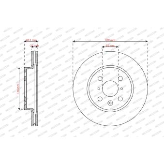 Jeu de 2 disques de frein avant FERODO [DDF3206C]