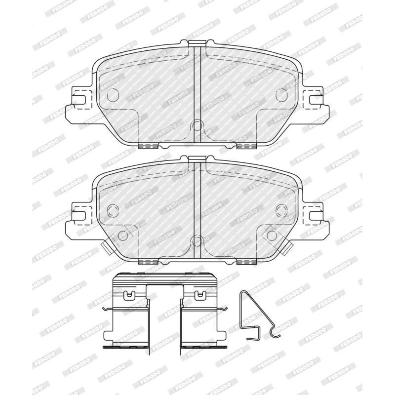 Jeu de 4 plaquettes de frein arrière FERODO FDB4961 - Visuel 1