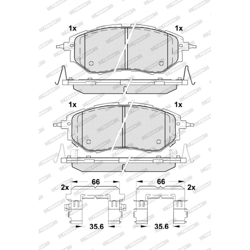 Jeu de 4 plaquettes de frein avant FERODO FDB5393 - Visuel 2
