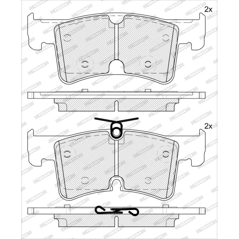 Jeu de 4 plaquettes de frein avant FERODO FDB5556 - Visuel 1