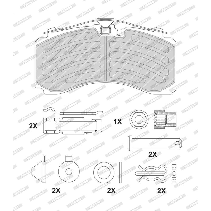 Jeu de 4 plaquettes de frein avant FERODO FCV4725PTS - Visuel 1