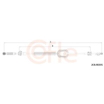 Tirette à câble, boîte de vitesse manuelle COFLE 92.2CB.RE035 pour RENAULT CLIO 1,6 E-TECH 145 - 143cv