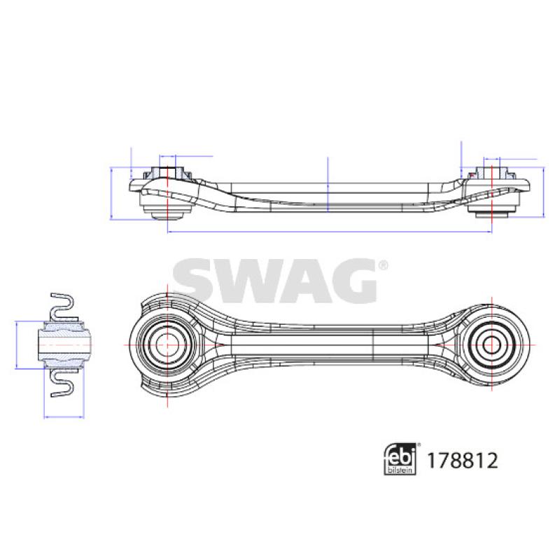 Triangle ou bras de suspension (train arrière) SWAG 33 10 4704 - Visuel 2