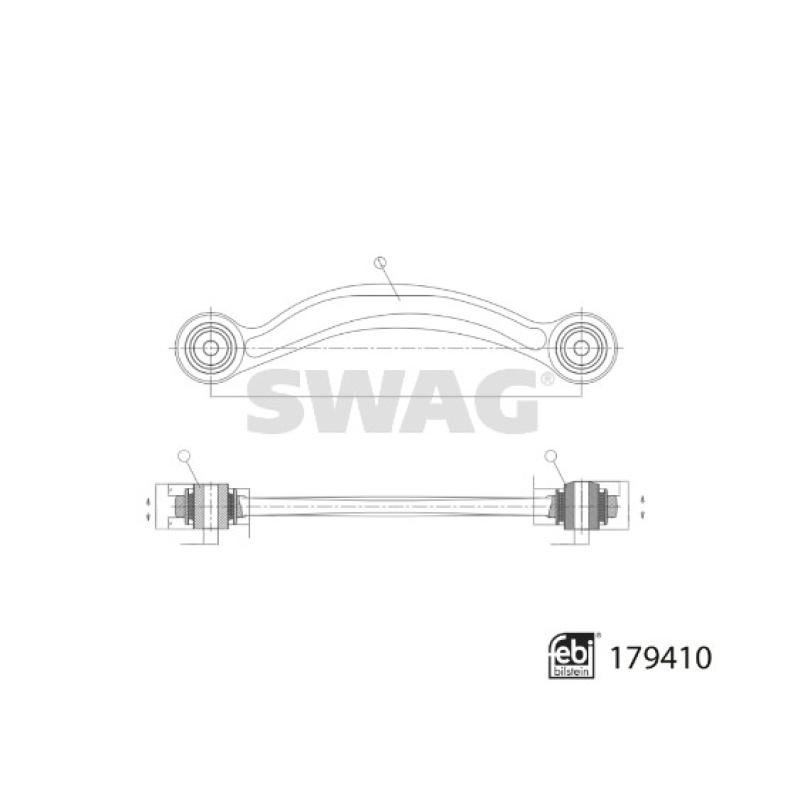 Bras de liaison, suspension de roue arrière gauche SWAG 33 10 4912 - Visuel 2