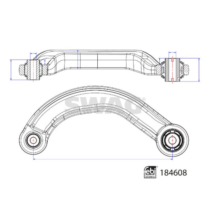 Bras de liaison, suspension de roue arrière droit SWAG 33 10 9485 - Visuel 2