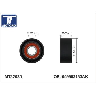 Tendeur de courroie, courroie trapézoïdale à nervures MOTORO OEM 06n903133