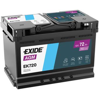 Batterie de démarrage EXIDE EK720 pour CITROEN C8 2.0 HDI 165 - 163cv