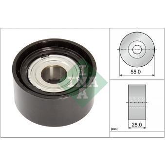 Poulie renvoi/transmission, courroie trapézoïdale à nervures INA [532 0853 10]