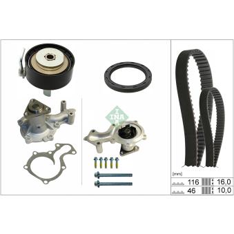 Pompe à eau + kit de courroie crantée INA 530 0958 30 pour FORD B-MAX 1.0 EcoBoost - 125cv