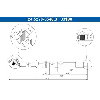Flexible de frein ATE 24.5270-0540.3 pour CITROEN C4 1,2 MHEV - 101cv