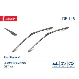Kit balais d'essuie-glace DENSO DF-118 pour MERCEDES-BENZ CLASSE A E-CELL - 68cv